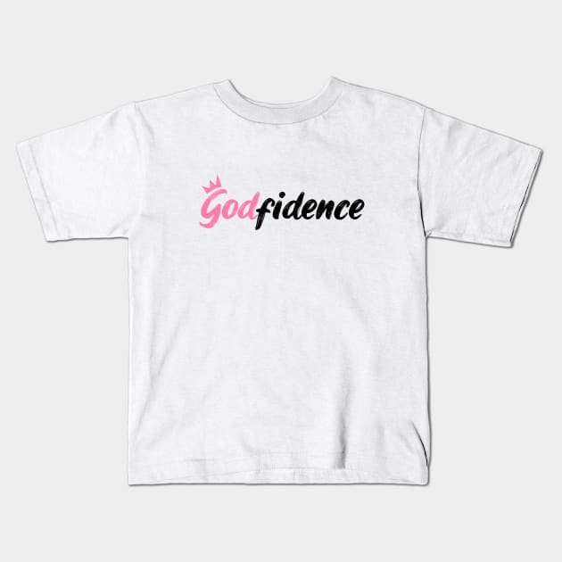 Confidence Godfidence Kids T-Shirt by stuffbyjlim
